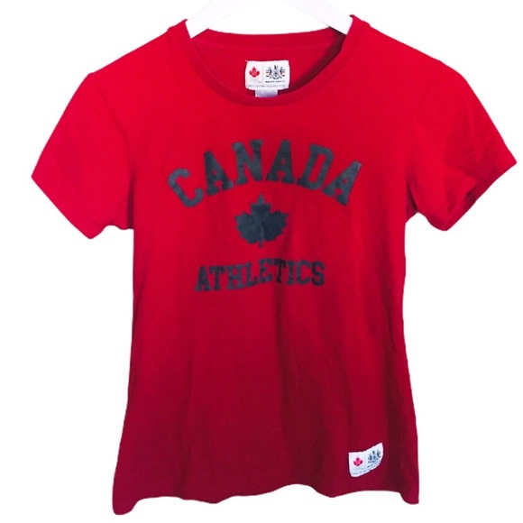 HUDSONS BAY COMPANY Official Canada Olympics Tee With Scoop Neck Red Size Small - Picture 1 of 8